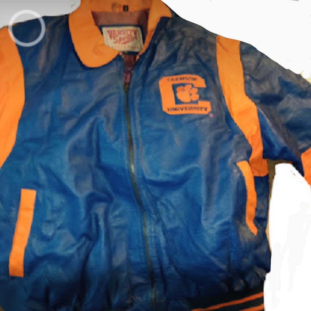 Varsity Blue and Orange Bomber Jacket